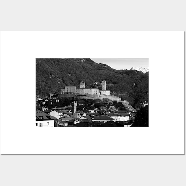 Castello Grande in black and white, Bellinzona, Ticino, Switzerland Wall Art by IgorPozdnyakov